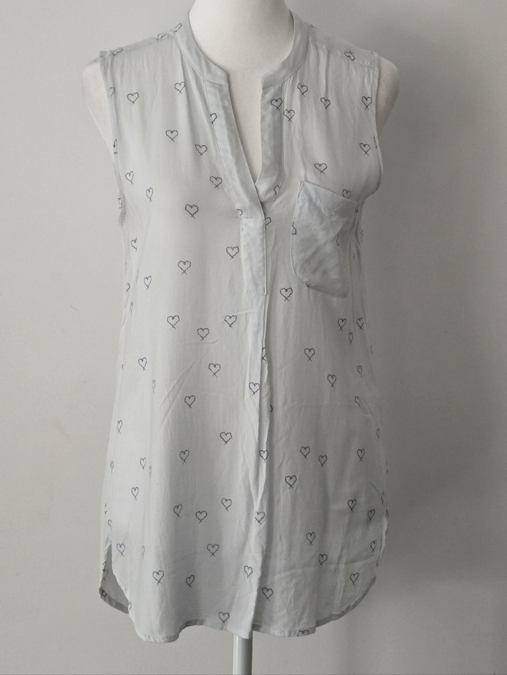 RW&CO. Light Blue Blouse with Navy Label Detail